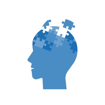 Head Jigsaw Puzzle, Mind Jigsaw Puzzle, Flat Design