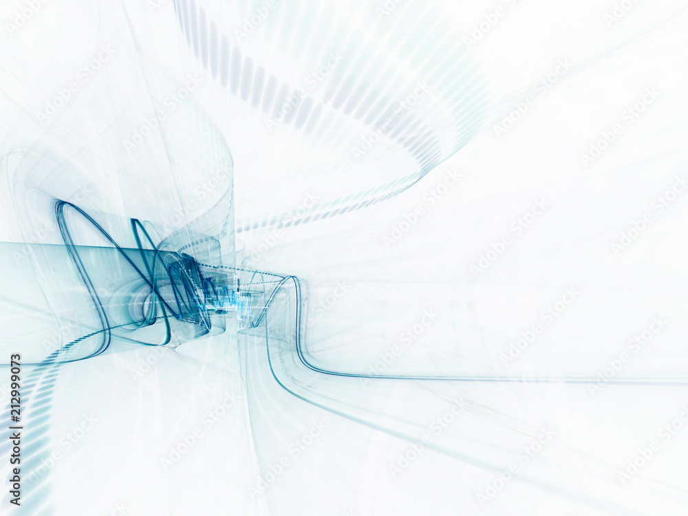 Poster abstract blue and white background texture. dynamic 3d composition of curves ands grids. detailed fr