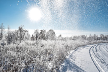 русская зима, снег