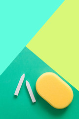 green classroom chalkboard , back to school template