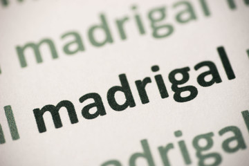 Obraz premium word madrigal printed on paper macro