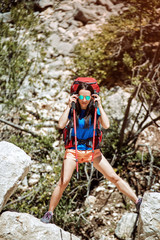 In summer, you can go for a walk with a backpack on the canyon.