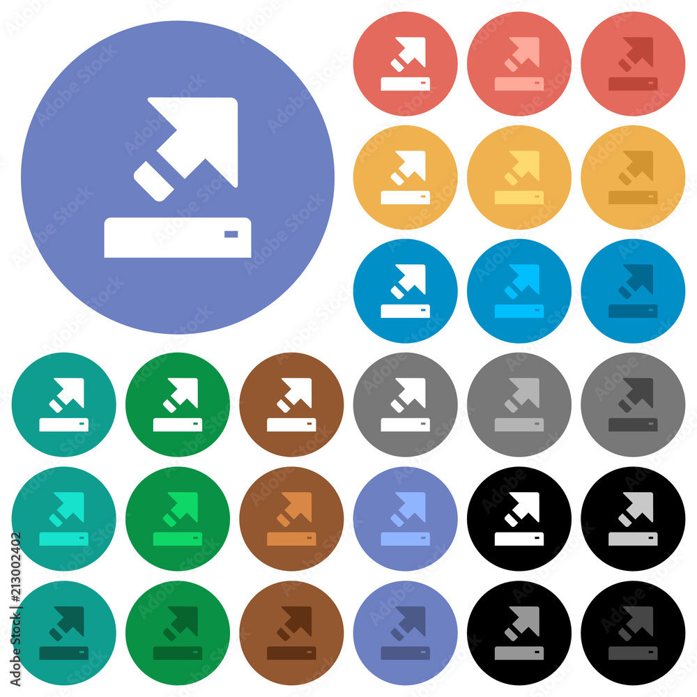 Poster export with inner arrow round flat multi colored icons