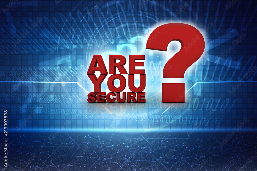 Poster 3d rendering are you secure question mark
