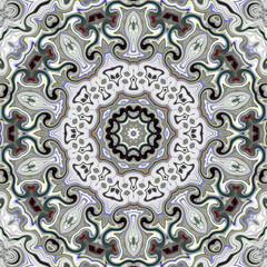 Colorful digital art, Oriental pattern, geometric texture, Mystical motif,  Abstract background, Fantastic design. 