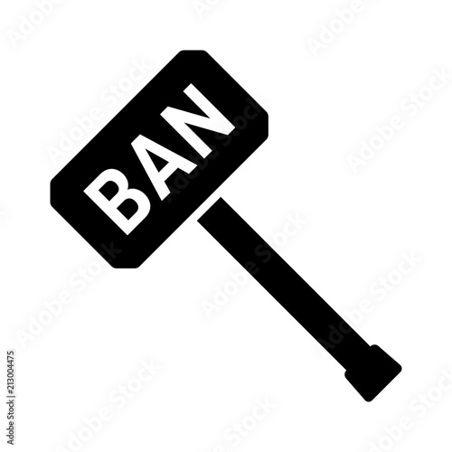 Ban Hammer Or Banhammer To Block Users Flat Vector Icon For Apps And - ban hammer or banhammer to block users flat vector icon for apps and websites