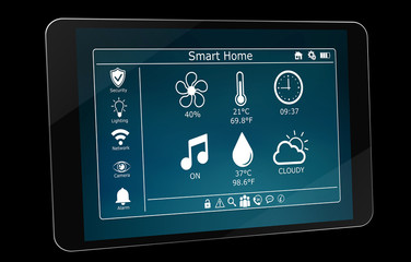 Smarthome remote device isolated 3D rendering