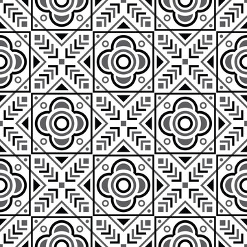 Seamless tribal geometrical monochrome pattern
