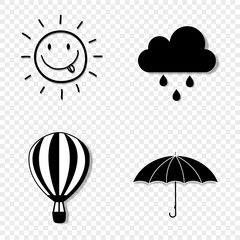 seasons weather icon set collection isolated