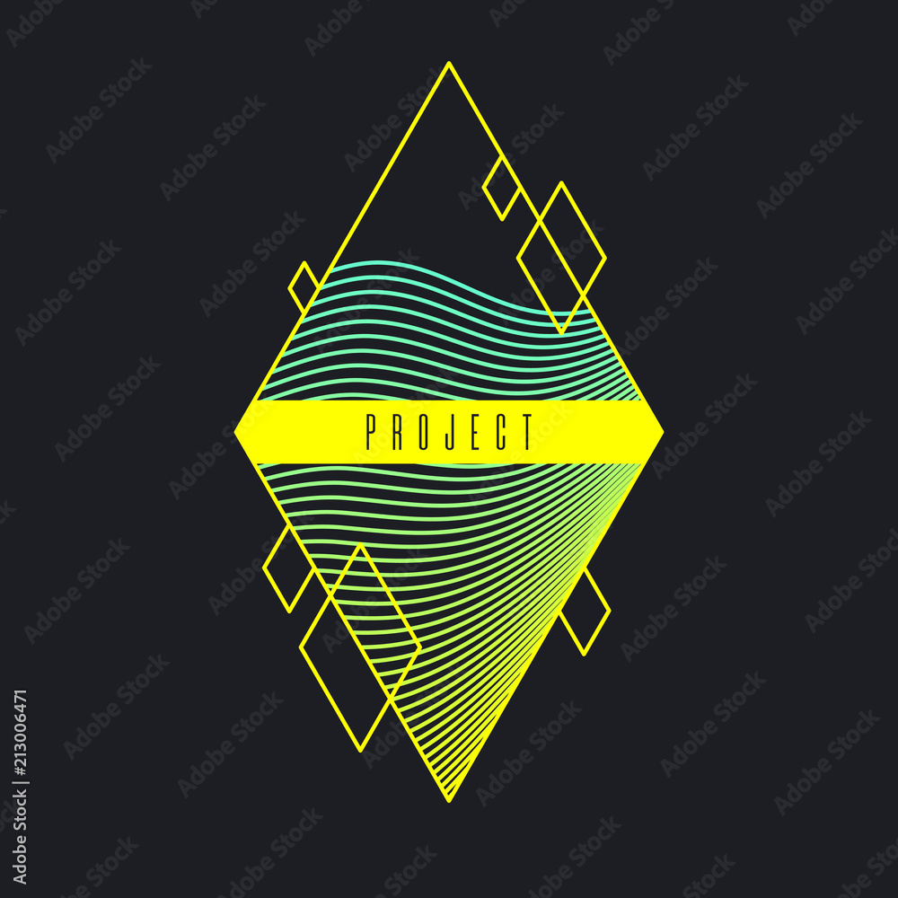 Poster vector abstract background with dynamic waves.