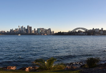 Fototapeta premium View of Sydney's skyline and Sydney Harbour from Cremorne Point.