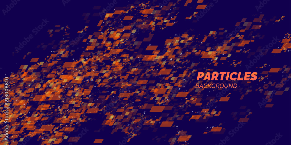 Poster abstract background with dynamic particles. vector template