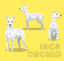 Dog Inca Orchid Cartoon Vector Illustration