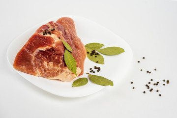 Meat, onion, pepper, Bay leaf