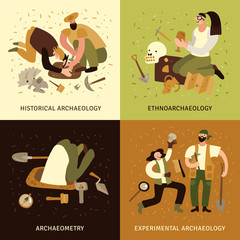 Archeology Concept  Icons Set