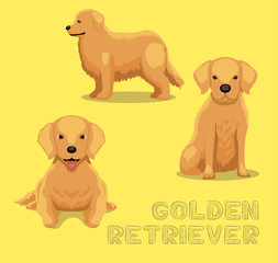 Dog Golden Retriever Cartoon Vector Illustration