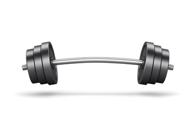 Barbell isolated on white with clipping path