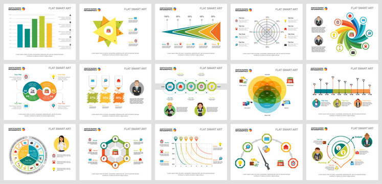 Colorful Accounting Or Production Concept Infographic Charts Set. Business Design Elements For Presentation Slide Templates. For Corporate Report, Advertising, Leaflet Layout And Poster Design.