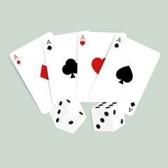 card & dice simple vector