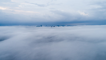 aerial view of beautiful cloudscape at dawn