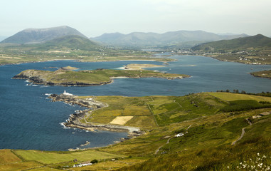 The Island of Valentia (in Gaelic Dairbhre), west of Ireland. Iveragh Peninsula (County Kerry). Bridge located in Portmagee. Ferry Knightstown.