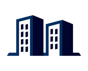 blue building image vector icon logo