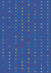 Seamless pattern with triangles on a blue background. Vector repeating texture. - 213013880