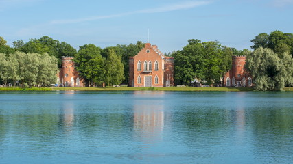 Admiralty buildings in Catherine park, Tsarskoe Selo, St. Petersburg, Russia