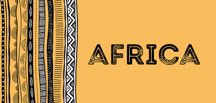 African background, flyer with tribal traditional grunge pattern
