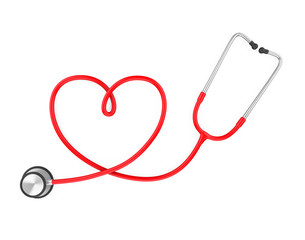 Heart Shaped Stethoscope Isolated