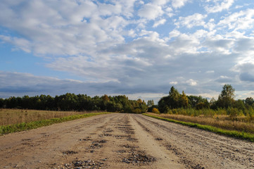 Macadam country road