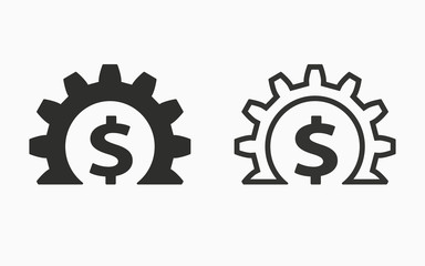 Obraz premium Vector investments money icon. Simple pictogram for graphic and web design. Black illustration isolated on white.