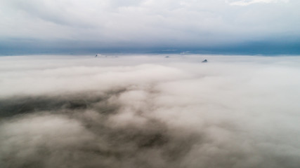 aerial view of beautiful cloudscape at dawn