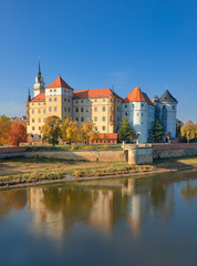 Fototapeta na wymiar Hartenfels castle in Torgau, a town on the banks of the Elbe river in Germany