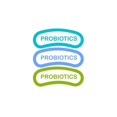 Probiotics logo. Concept of healthy nutrition ingredient for therapeutic purposes. simple flat style trend modern logotype graphic design isolated