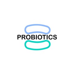 Probiotics logo. Concept of healthy nutrition ingredient for therapeutic purposes. simple flat style trend modern logotype graphic design isolated