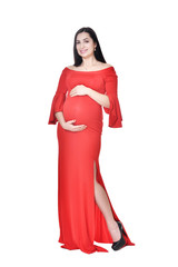 Beautiful pregnant woman in dress
