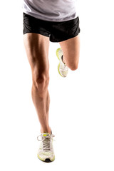 Running legs isolated on white background