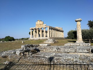 Paestum - Tempio di Athena dalla strada