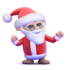 Vector 3d Santa Claus dancing a merry jig