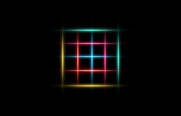 Red And Blue Glowing Neon Lights Line Abstract Banner Wallpaper Background Template. Vector