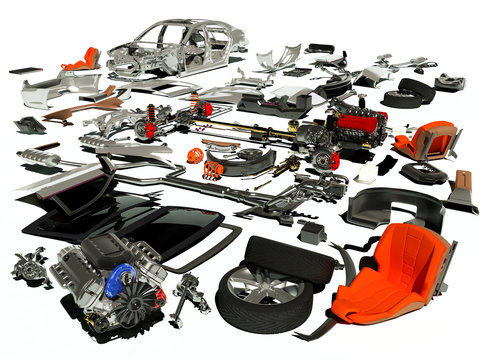 Disassembled Car.