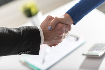 Business agreement with handshake