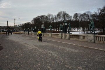 Vigeland Sculpture Park on a breezy winter day