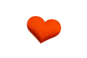 Fabric red heart isolated