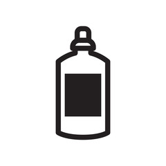 Black and white line out bottle icon. For menu cafe takeaway, icons for cafe, app, packaging.
