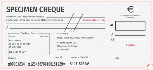 SPECIMEN CHEQUE