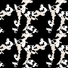 Military camouflage seamless pattern black, beige and white colors