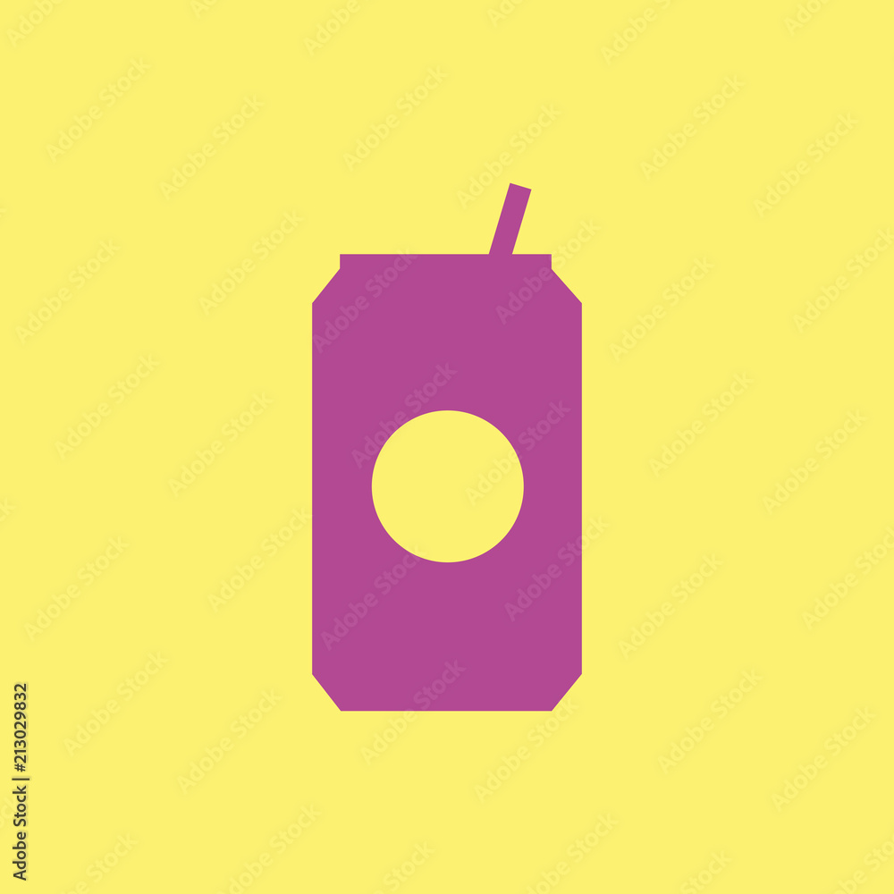 Sticker Can of soda drink icon illustration