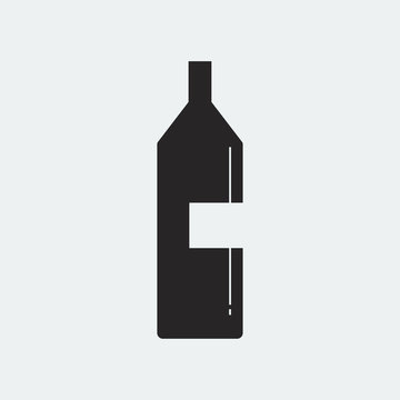 Bottle of wine icon illustration